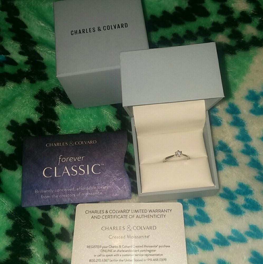 Charles and colvard moissanite ring